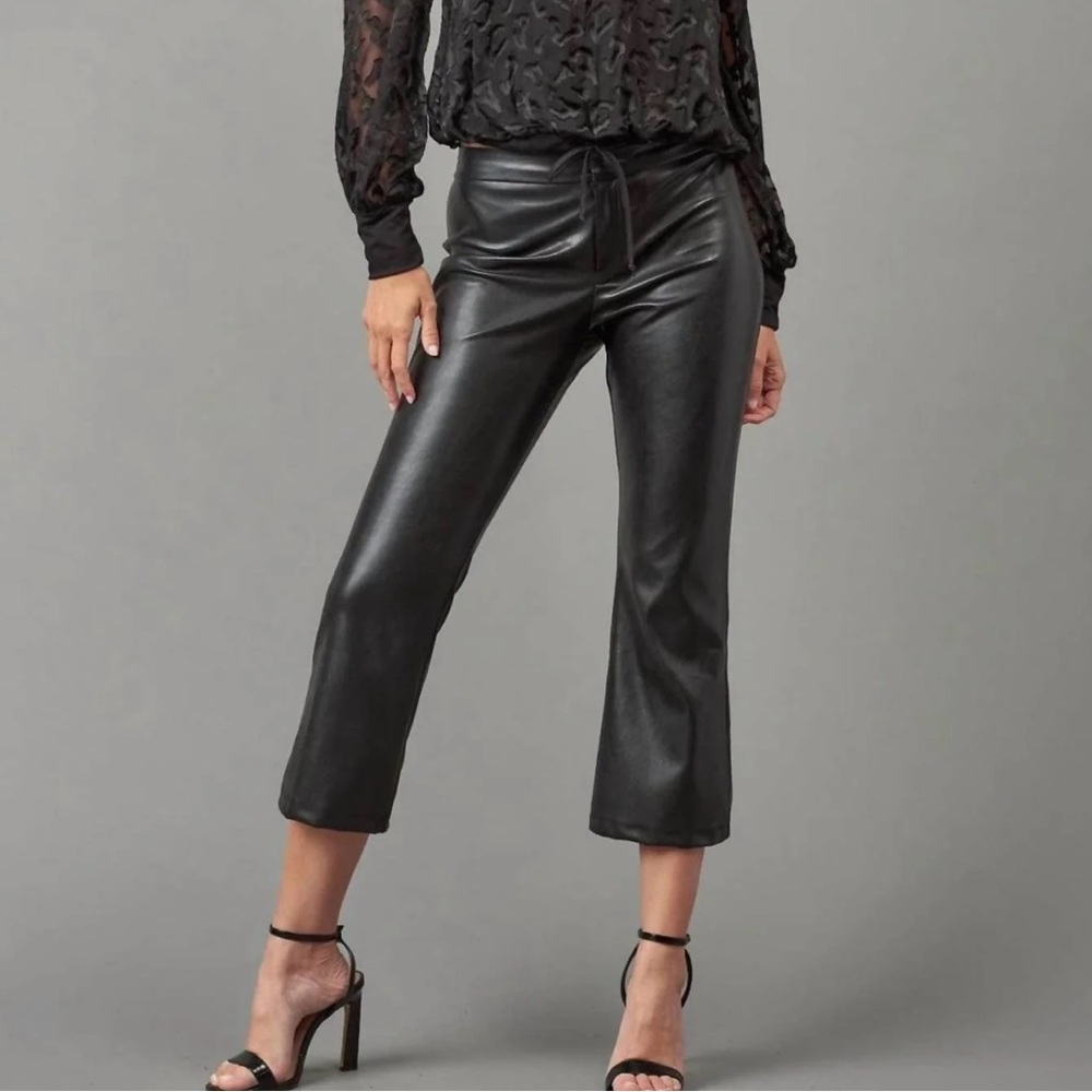 NWT Lola & Sophie Leather Jersey Pants